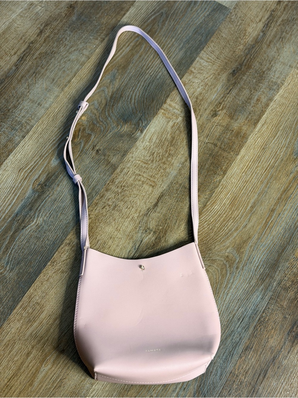 Minimal Pale Pink Crossbody Bag with Adjustable Strap